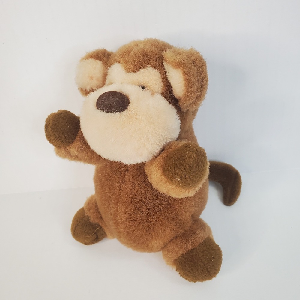 Vintagen 80s Gund Monkey Brown Small 6" Plush Stuffed Toy‎ Jungle World 9004